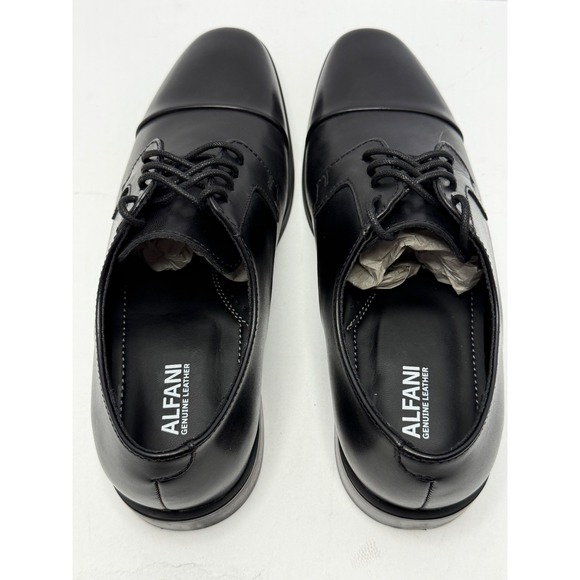 Alfani Men\'s Jovann Genuine Leather Lace Up Dress Shoes Black Size 7.5M NWT/BOX